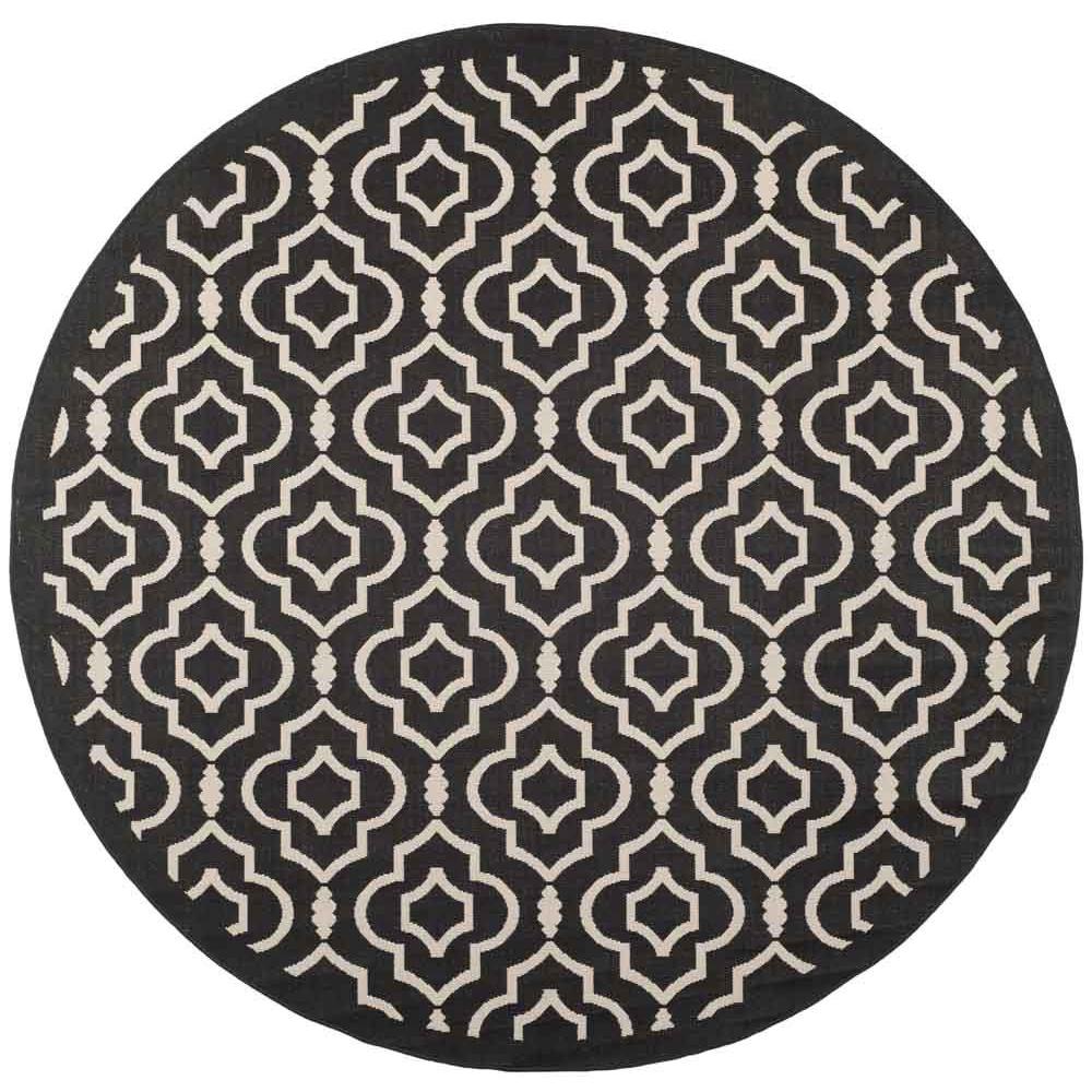COURTYARD, BLACK / BEIGE, 7'-10" X 7'-10" Round, Area Rug, CY6926-266-8R. Picture 1