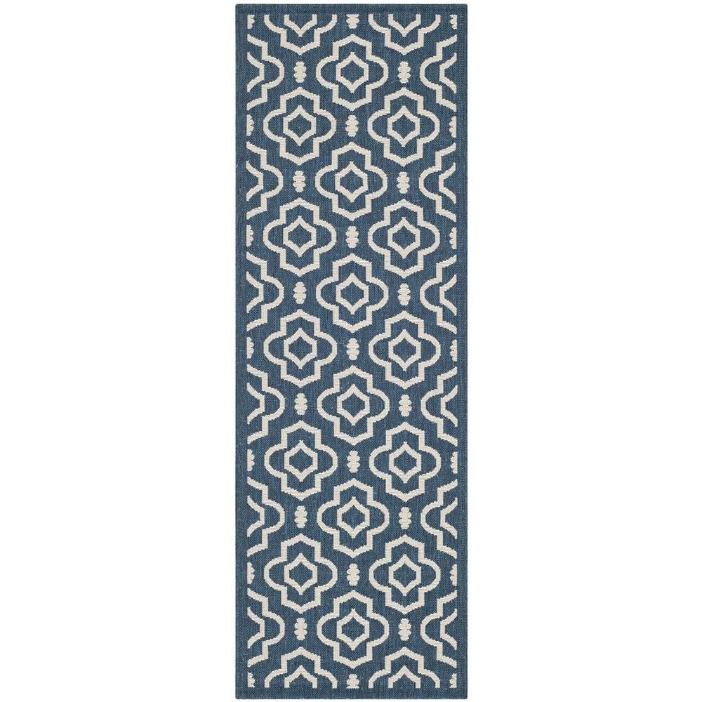 COURTYARD, NAVY / BEIGE, 2'-3" X 10', Area Rug, CY6926-268-210. Picture 1