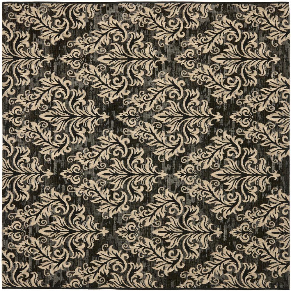 COURTYARD, BLACK / CREME, 6'-7" X 6'-7" Square, Area Rug, CY6930-26-7SQ. Picture 1