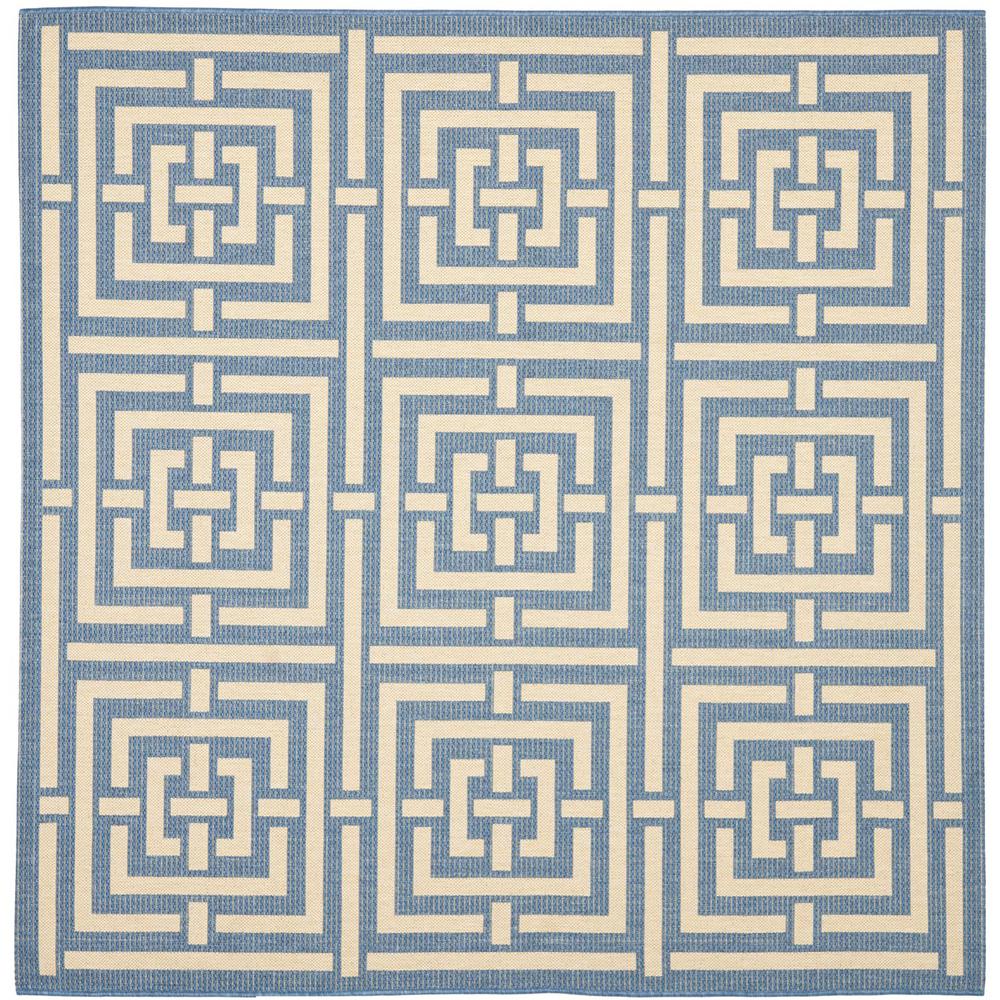 COURTYARD, BLUE / BONE, 6'-7" X 6'-7" Square, Area Rug, CY6937-23-7SQ. Picture 1
