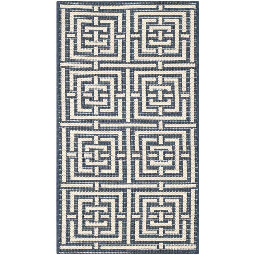 COURTYARD, NAVY / BEIGE, 2' X 3'-7", Area Rug, CY6937-268-2. Picture 1
