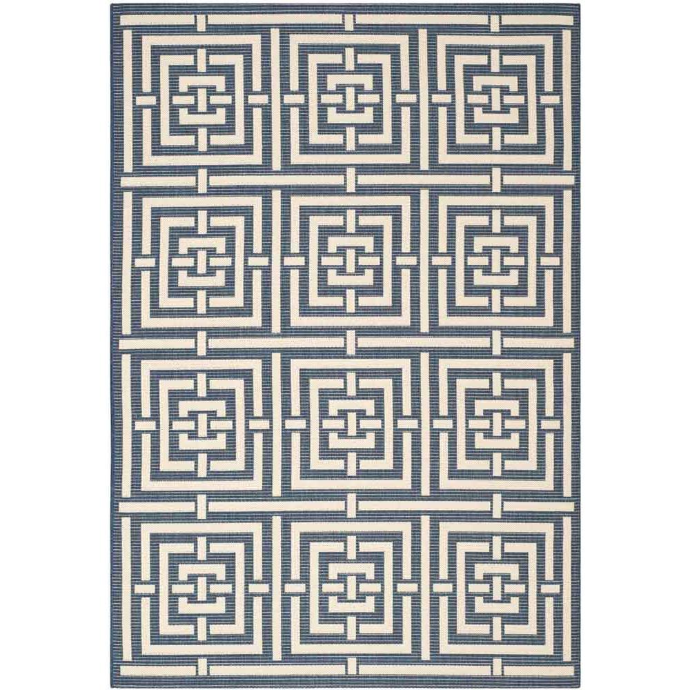 COURTYARD, NAVY / BEIGE, 4' X 5'-7", Area Rug, CY6937-268-4. Picture 1