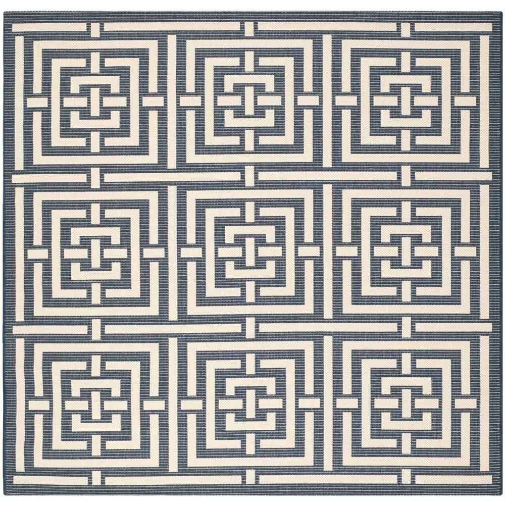 COURTYARD, NAVY / BEIGE, 6'-7" X 6'-7" Square, Area Rug, CY6937-268-7SQ. Picture 1