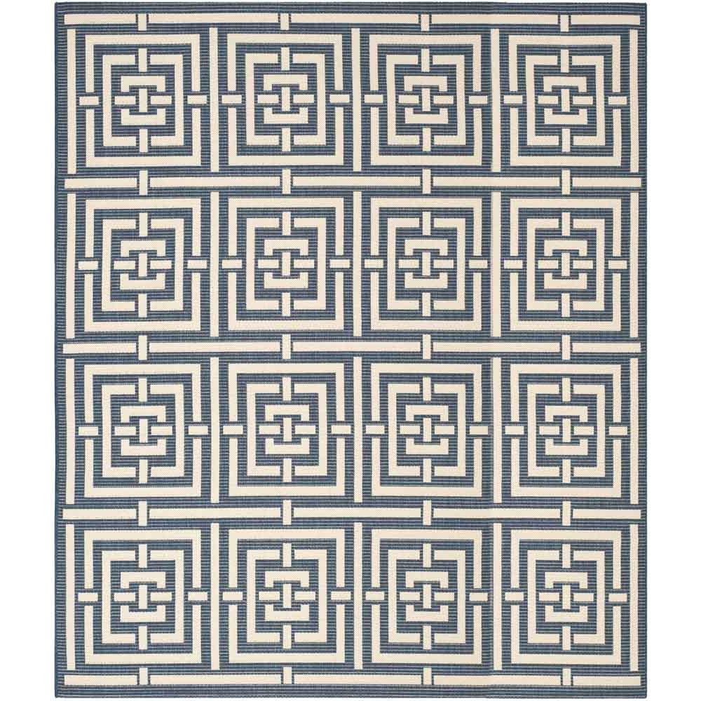 COURTYARD, NAVY / BEIGE, 8' X 11', Area Rug, CY6937-268-8. Picture 1