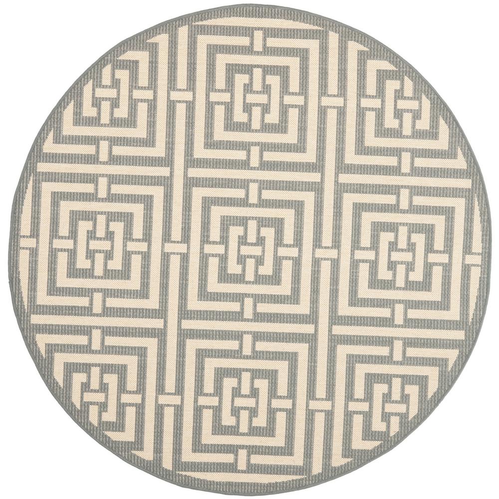 COURTYARD, GREY / CREAM, 5'-3" X 5'-3" Round, Area Rug, CY6937-65-5R. The main picture.
