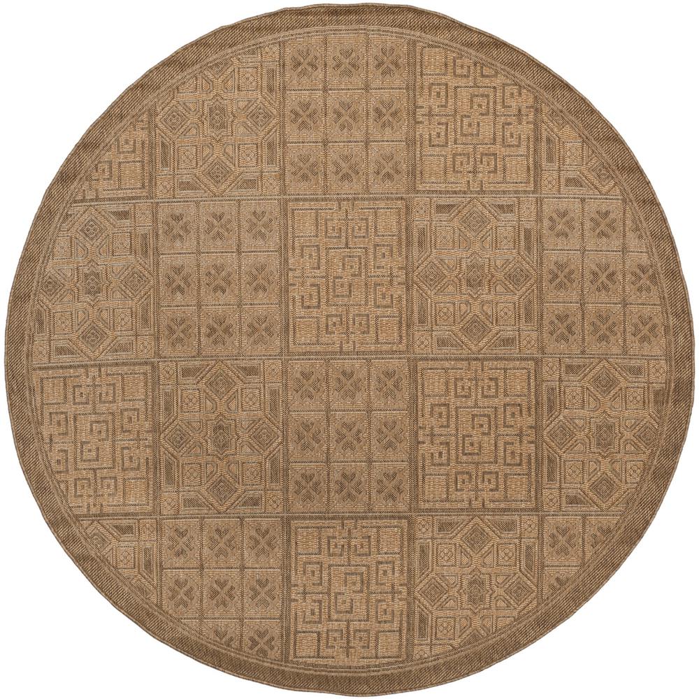 COURTYARD, GOLD / NATURAL, 6'-7" X 6'-7" Round, Area Rug, CY6947-49-7R. Picture 1