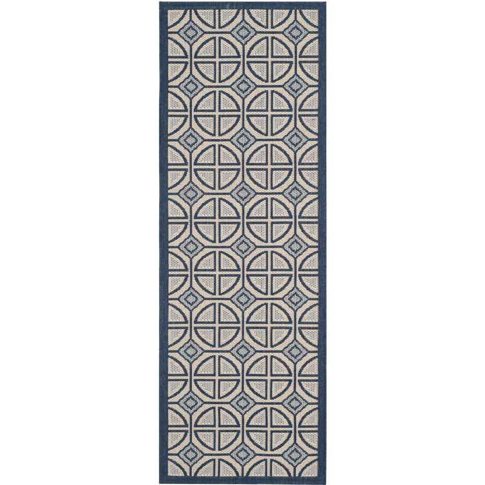 COURTYARD, BEIGE / NAVY, 2'-3" X 6'-7", Area Rug, CY7017-258-27. Picture 1