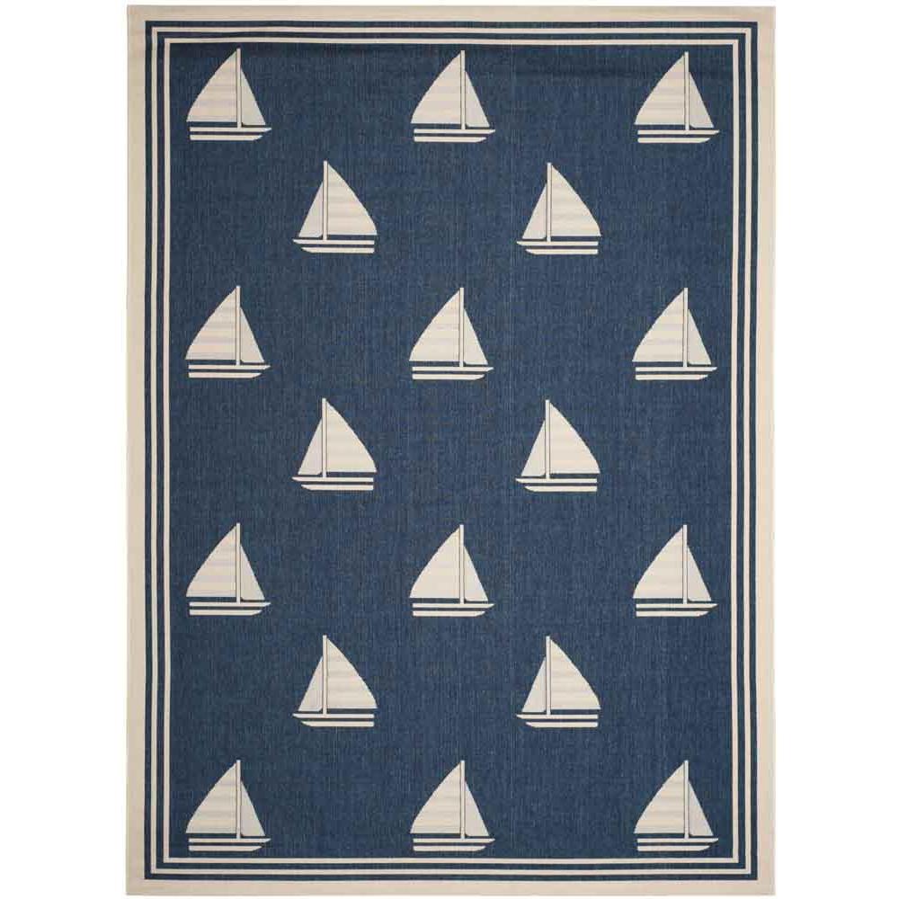 COURTYARD, NAVY / BEIGE, 8' X 11', Area Rug, CY7422-258A22-8. Picture 1