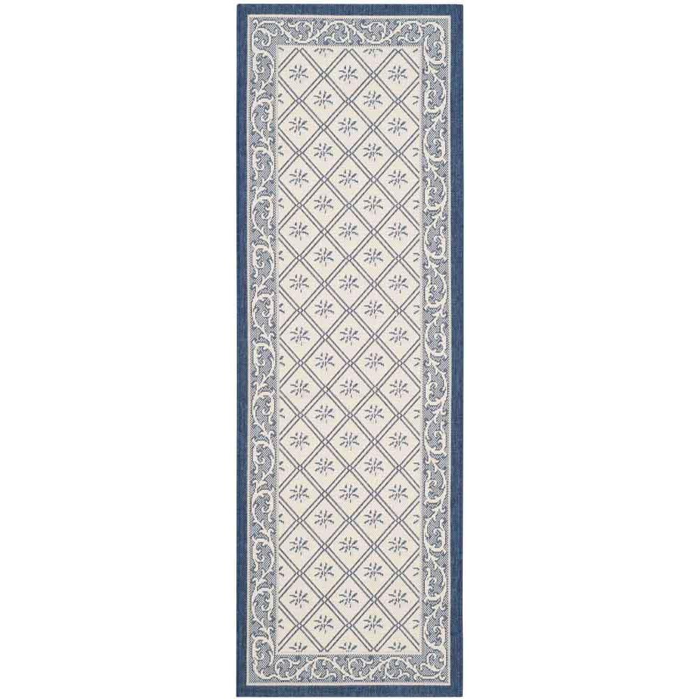 COURTYARD, BEIGE / NAVY, 2'-3" X 6'-7", Area Rug, CY7427-258A22-27. Picture 1