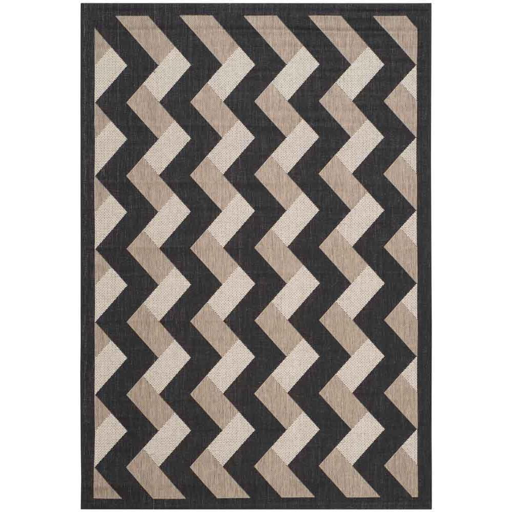 COURTYARD, BLACK / BROWN, 5'-3" X 7'-7", Area Rug. Picture 1