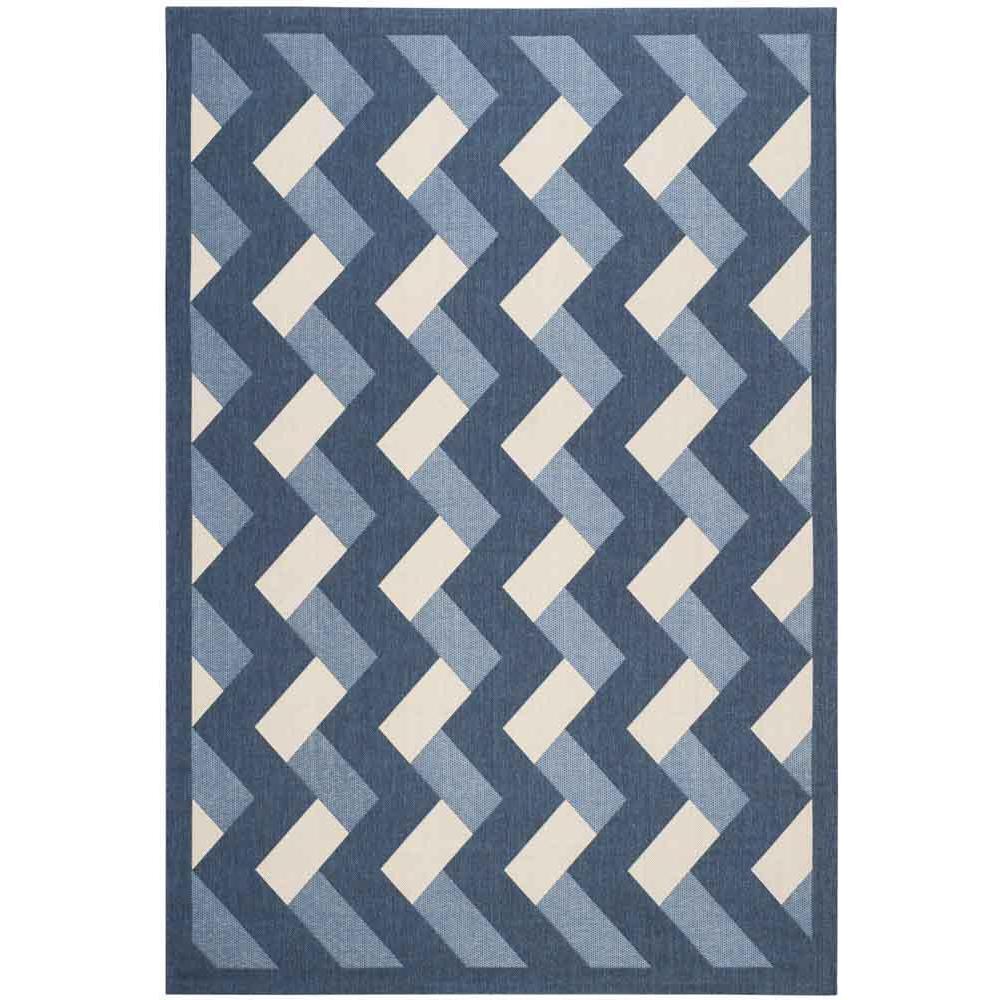 COURTYARD, NAVY / BEIGE, 6'-7" X 9'-6", Area Rug, CY7430-258A3-6. Picture 1
