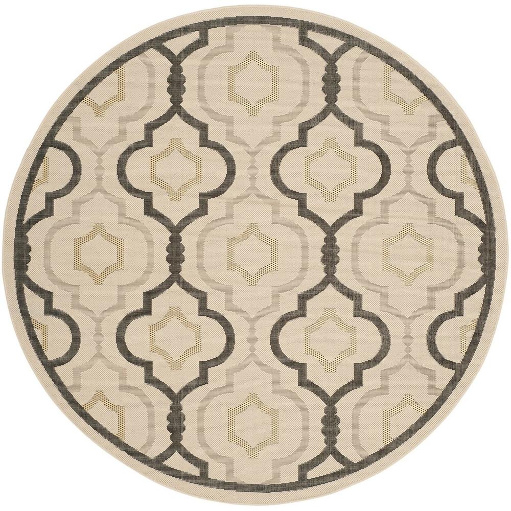COURTYARD, BEIGE / BLACK, 5'-3" X 5'-3" Round, Area Rug, CY7938-256A21-5R. Picture 1