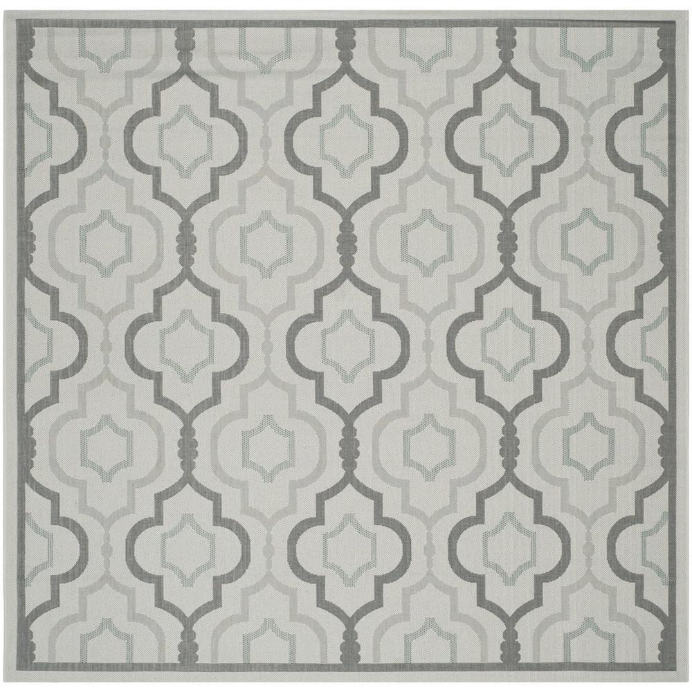 COURTYARD, LIGHT GREY / ANTHRACITE, 7'-10" X 7'-10" Square, Area Rug. Picture 1