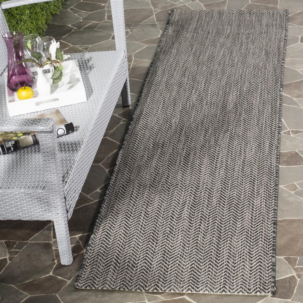 COURTYARD, BLACK / BEIGE, 2'-3" X 12', Area Rug, CY8022-36621-212. Picture 1