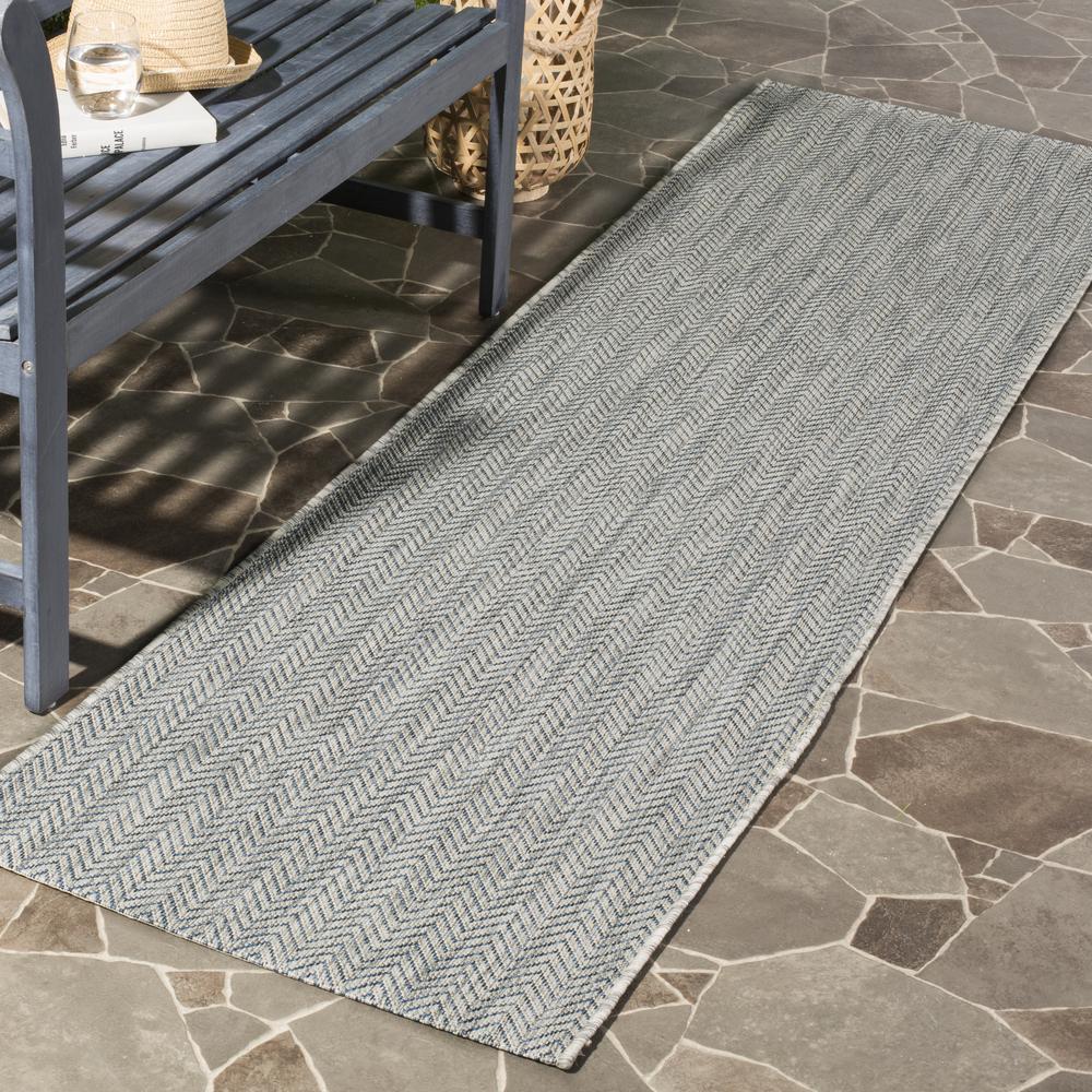 COURTYARD, GREY / NAVY, 2'-3" X 8', Area Rug, CY8022-36812-28. Picture 1