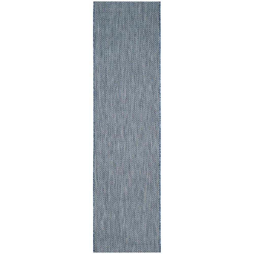 COURTYARD, NAVY / GREY, 2'-3" X 8', Area Rug, CY8022-36821-28. Picture 1