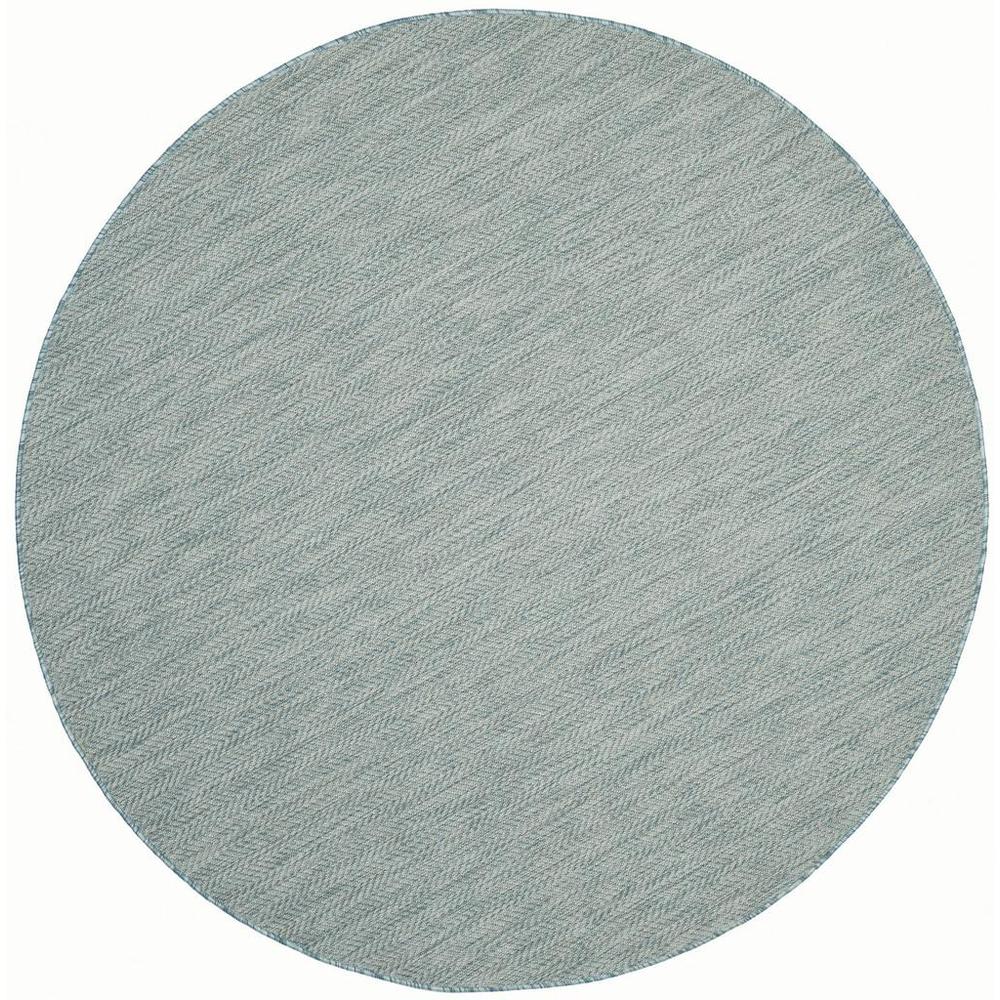 COURTYARD, AQUA / GREY, 6'-7" X 6'-7" Round, Area Rug, CY8022-37121-7R. The main picture.