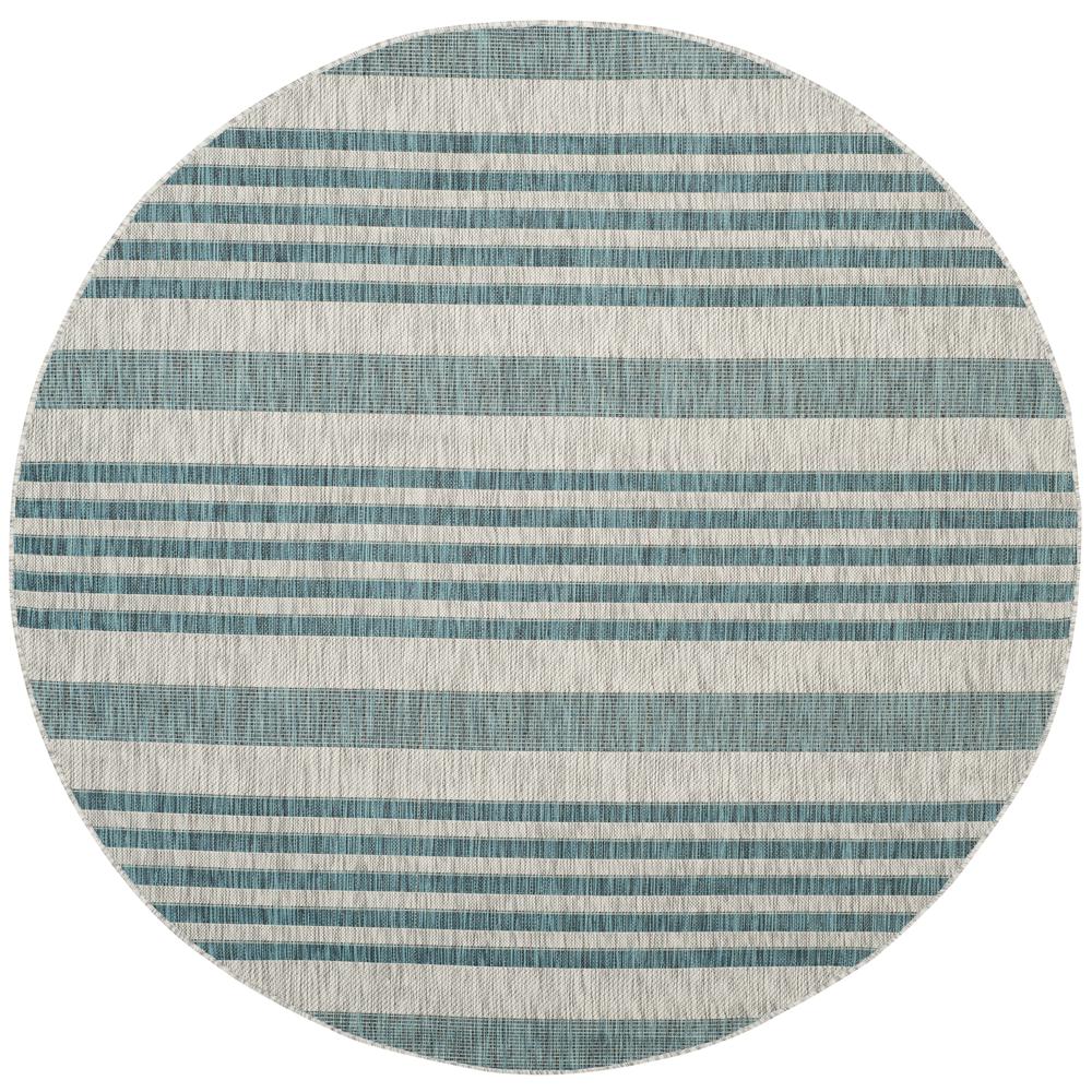 COURTYARD, GREY / BLUE, 6'-7" X 6'-7" Round, Area Rug, CY8062-37212-7R. Picture 2