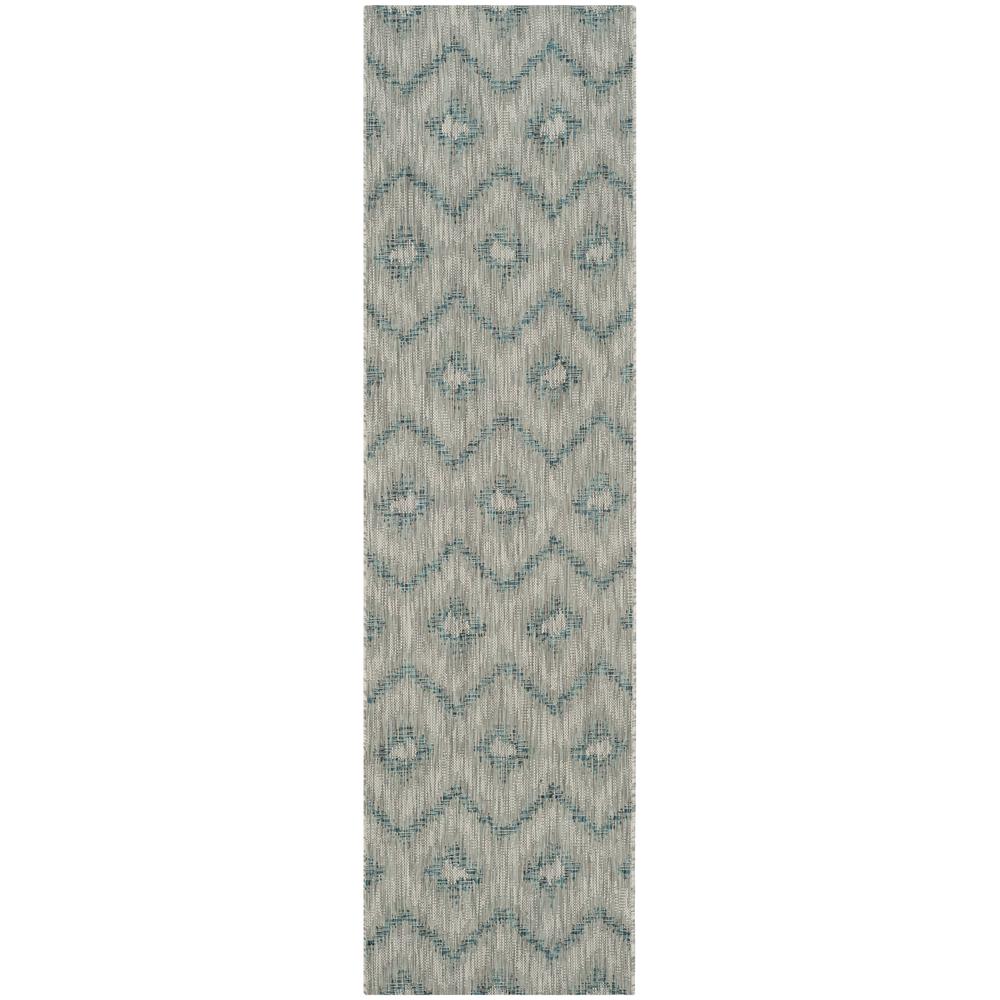 COURTYARD, GREY / BLUE, 2'-3" X 12', Area Rug, CY8463-37212-212. Picture 1
