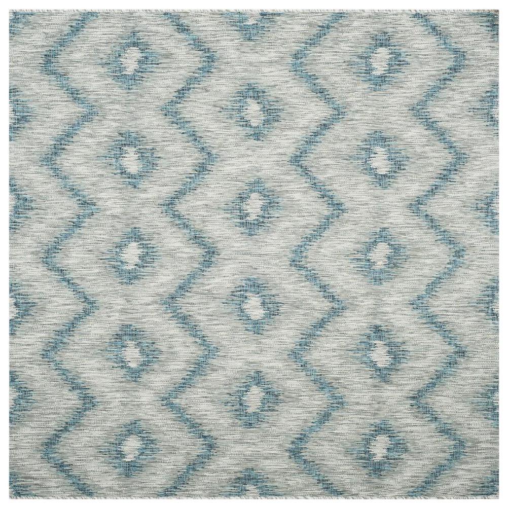 COURTYARD, GREY / BLUE, 6'-7" X 6'-7" Square, Area Rug, CY8463-37212-7SQ. Picture 1