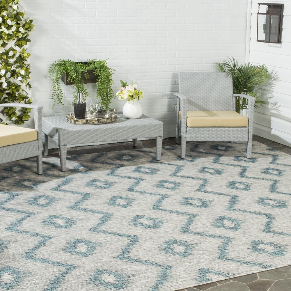COURTYARD, GREY / BLUE, 8' X 11', Area Rug, CY8463-37212-8. Picture 1