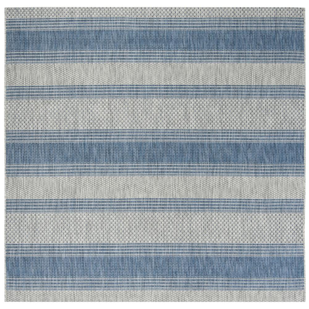 COURTYARD, GREY / NAVY, 6'-7" X 6'-7" Square, Area Rug, CY8464-36812-7SQ. Picture 1