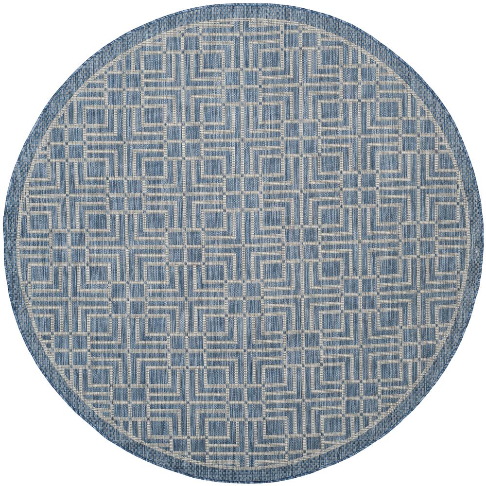 COURTYARD, NAVY / GREY, 6'-7" X 6'-7" Round, Area Rug, CY8467-36821-7R. Picture 3