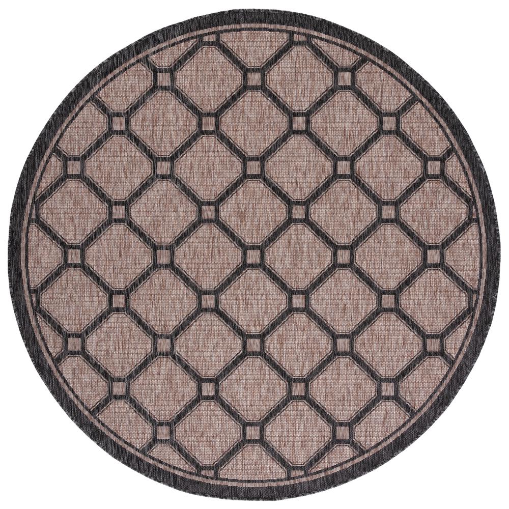 COURTYARD, NATURAL / BLACK, 6'-7" X 6'-7" Round, Area Rug, CY8471-37312-7R. Picture 3