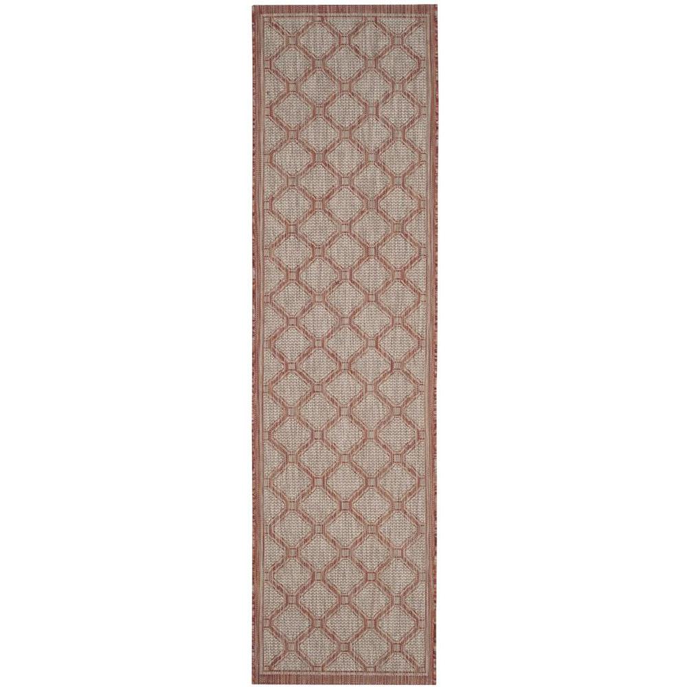 COURTYARD, RED / BEIGE, 2'-3" X 12', Area Rug, CY8474-36521-212. Picture 1