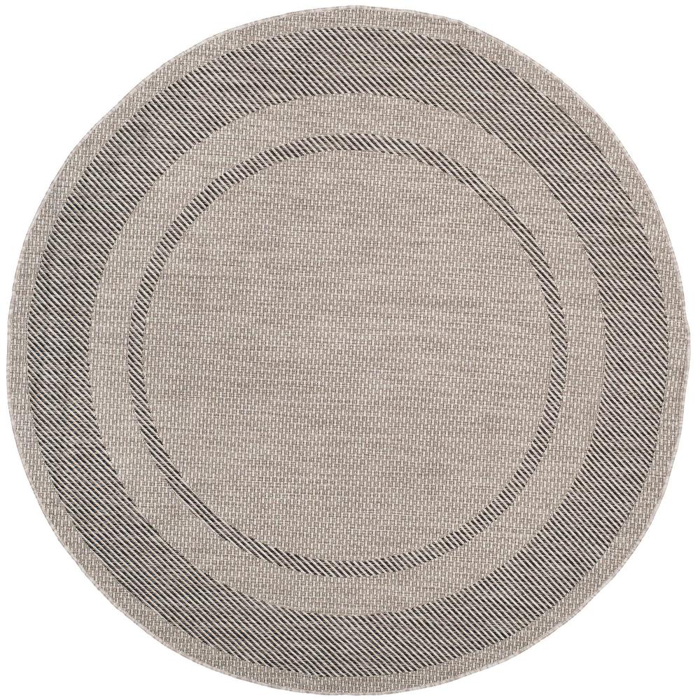 COURTYARD, BEIGE / BLACK, 6'-7" X 6'-7" Round, Area Rug, CY8477-36612-7R. Picture 1
