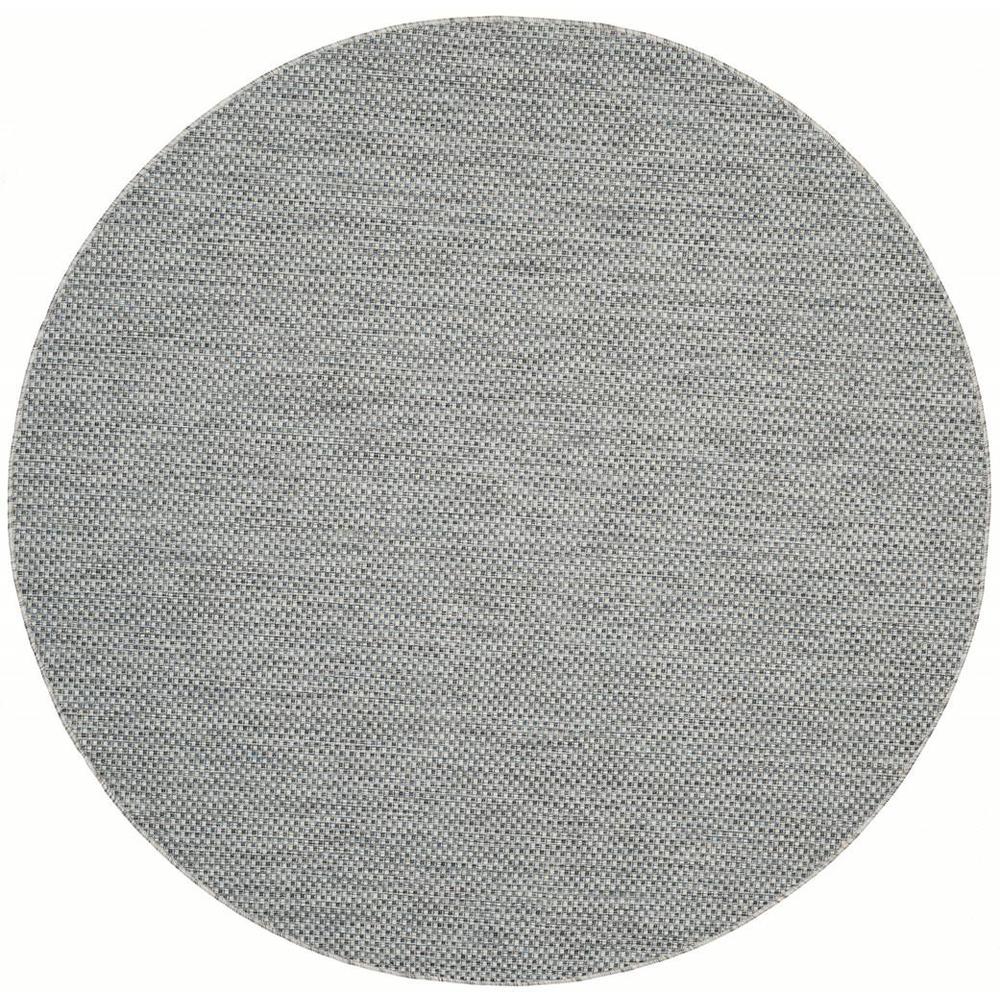 COURTYARD, GREY / NAVY, 6'-7" X 6'-7" Round, Area Rug, CY8521-36812-7R. Picture 1