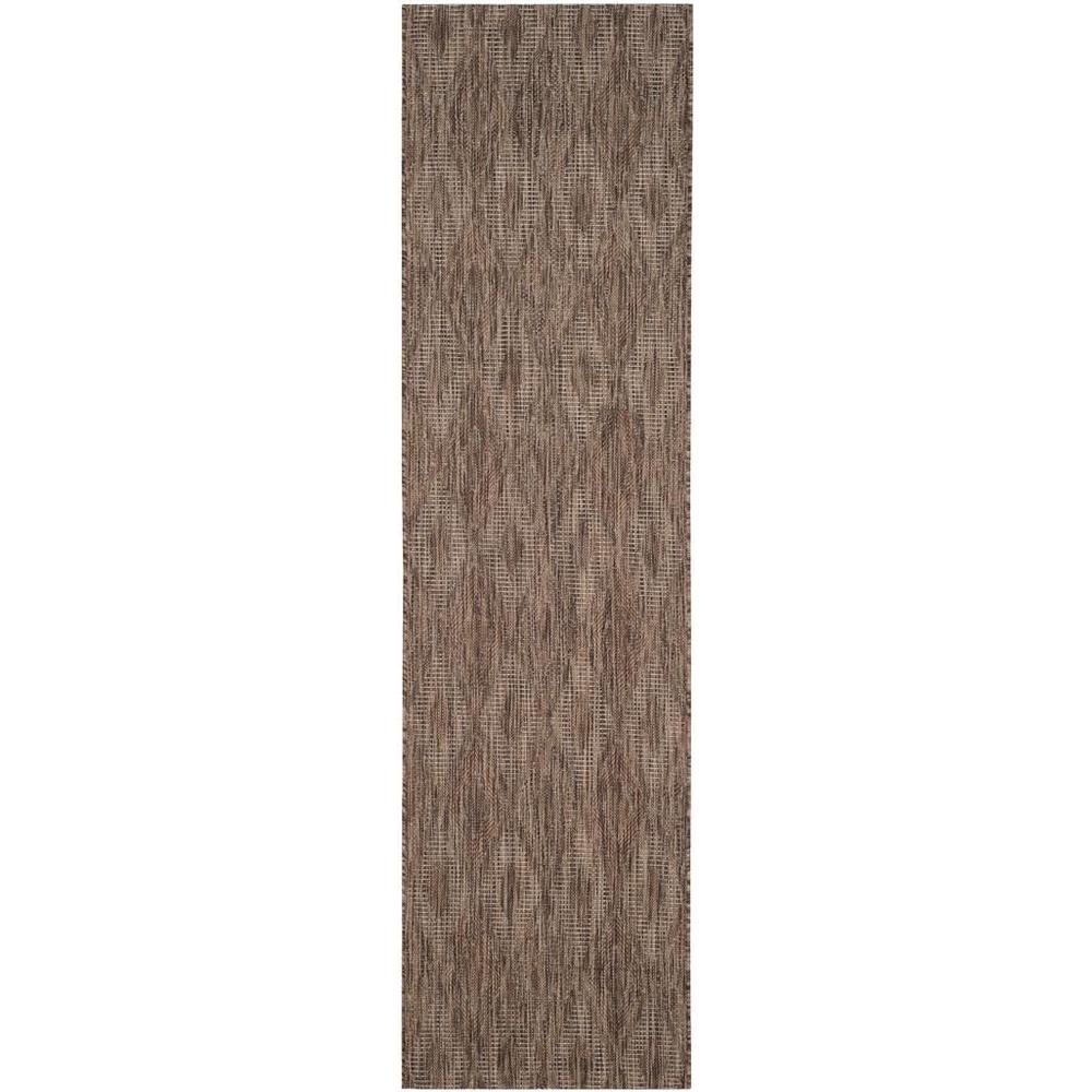 COURTYARD, BROWN / BROWN, 2'-3" X 8', Area Rug. Picture 1