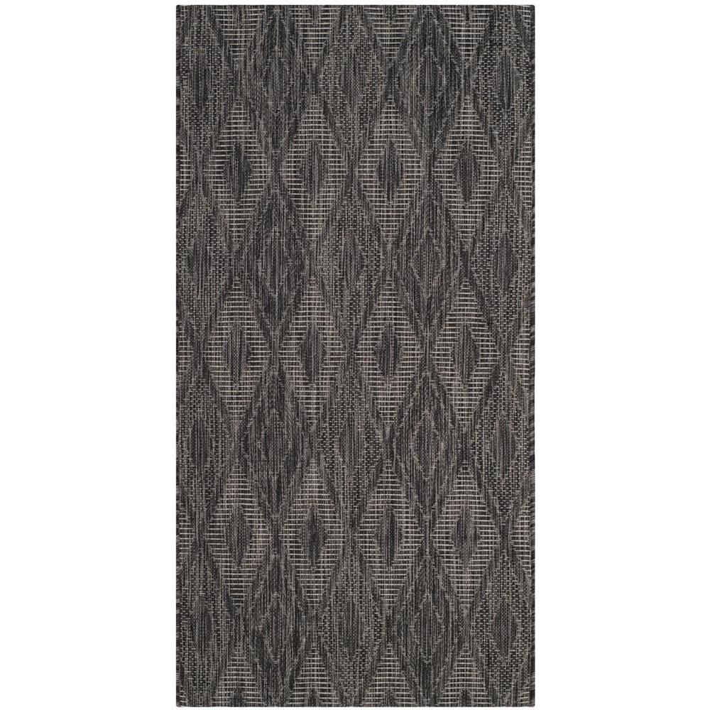 COURTYARD, BLACK / BLACK, 2'-7" X 5', Area Rug. Picture 1