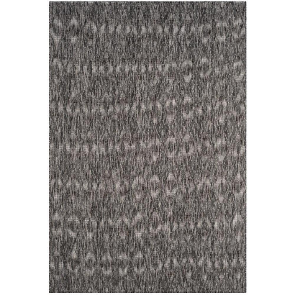 COURTYARD, BLACK / BLACK, 6'-7" X 9'-6", Area Rug. Picture 1