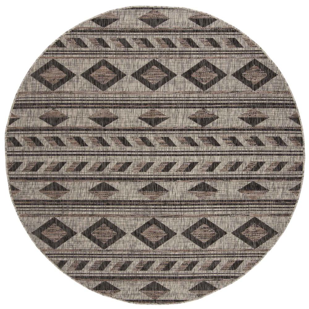 COURTYARD, GREY / BLACK, 6'-7" X 6'-7" Round, Area Rug, CY8529-37612-7R. Picture 1