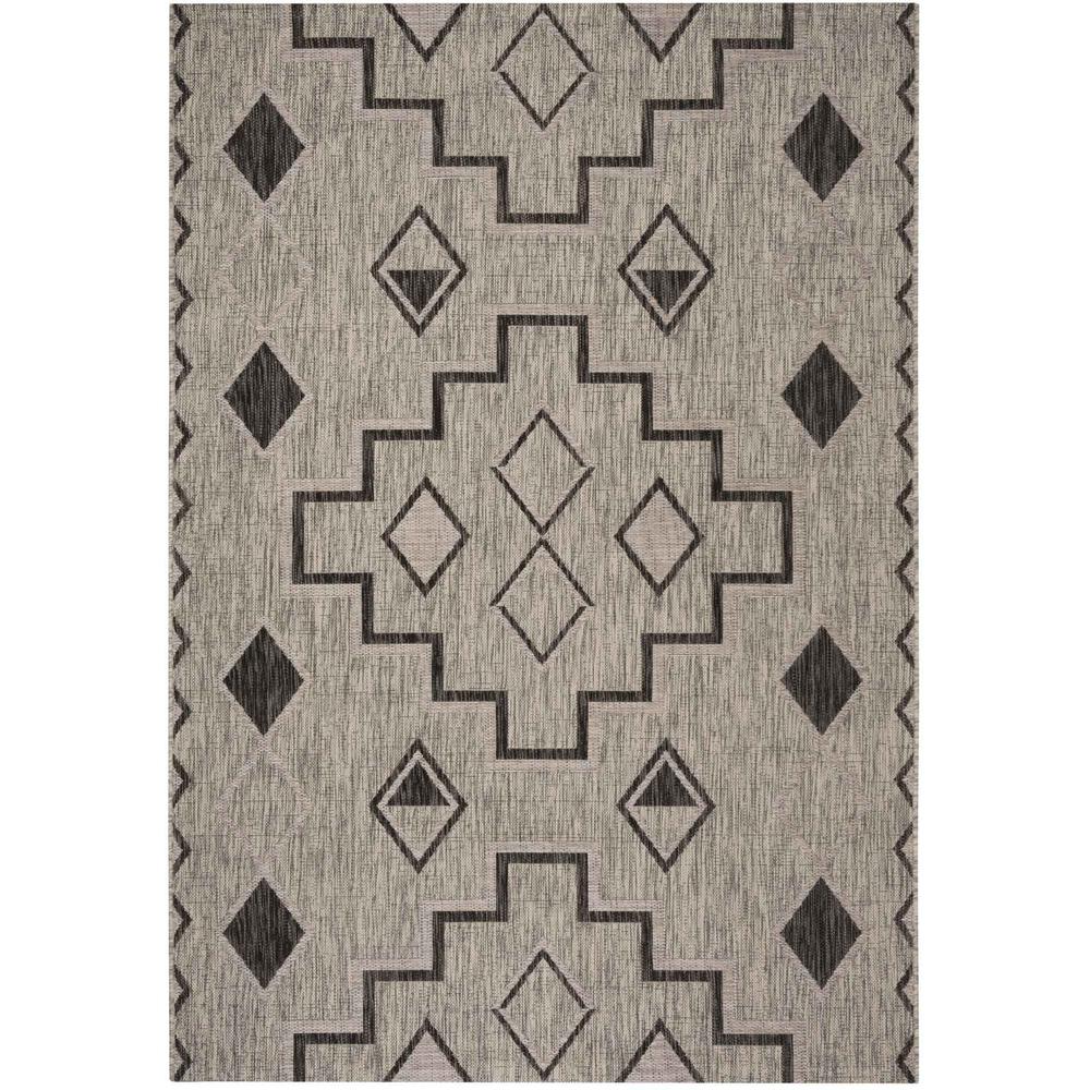 COURTYARD, GREY / BLACK, 5'-3" X 7'-7", Area Rug, CY8533-37612-5. Picture 1