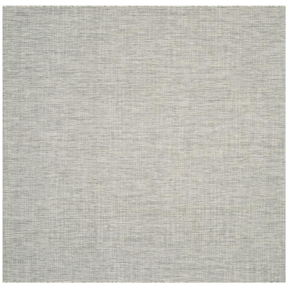 COURTYARD, GREY / TURQUOISE, 6'-7" X 6'-7" Square, Area Rug. Picture 1