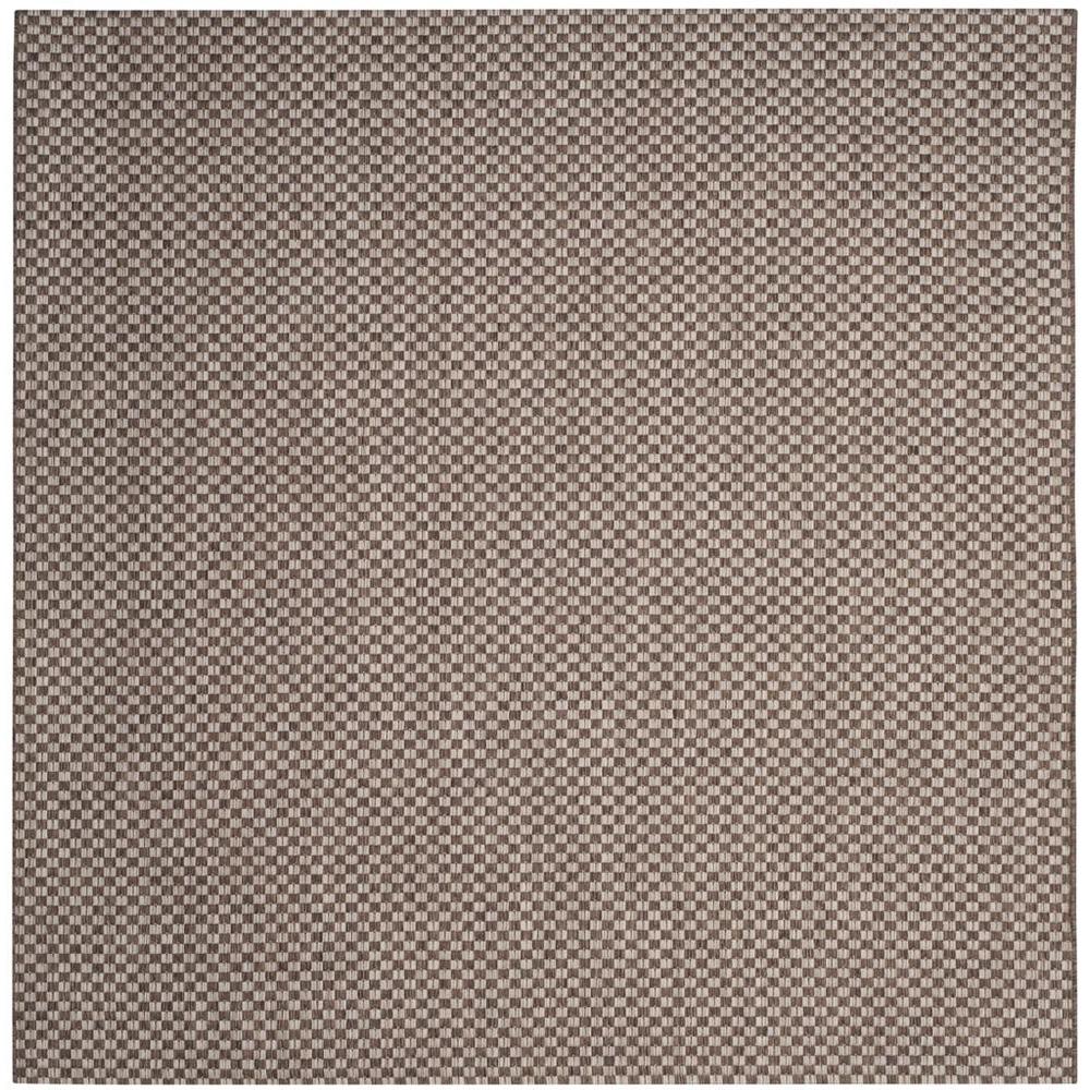 COURTYARD, LIGHT BROWN / LIGHT GREY, 6'-7" X 6'-7" Square, Area Rug. Picture 1