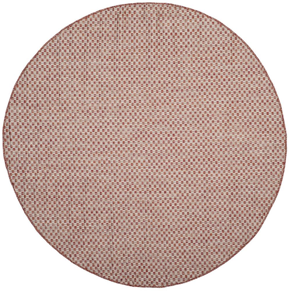 COURTYARD, RUST / LIGHT GREY, 6'-7" X 6'-7" Round, Area Rug. Picture 1