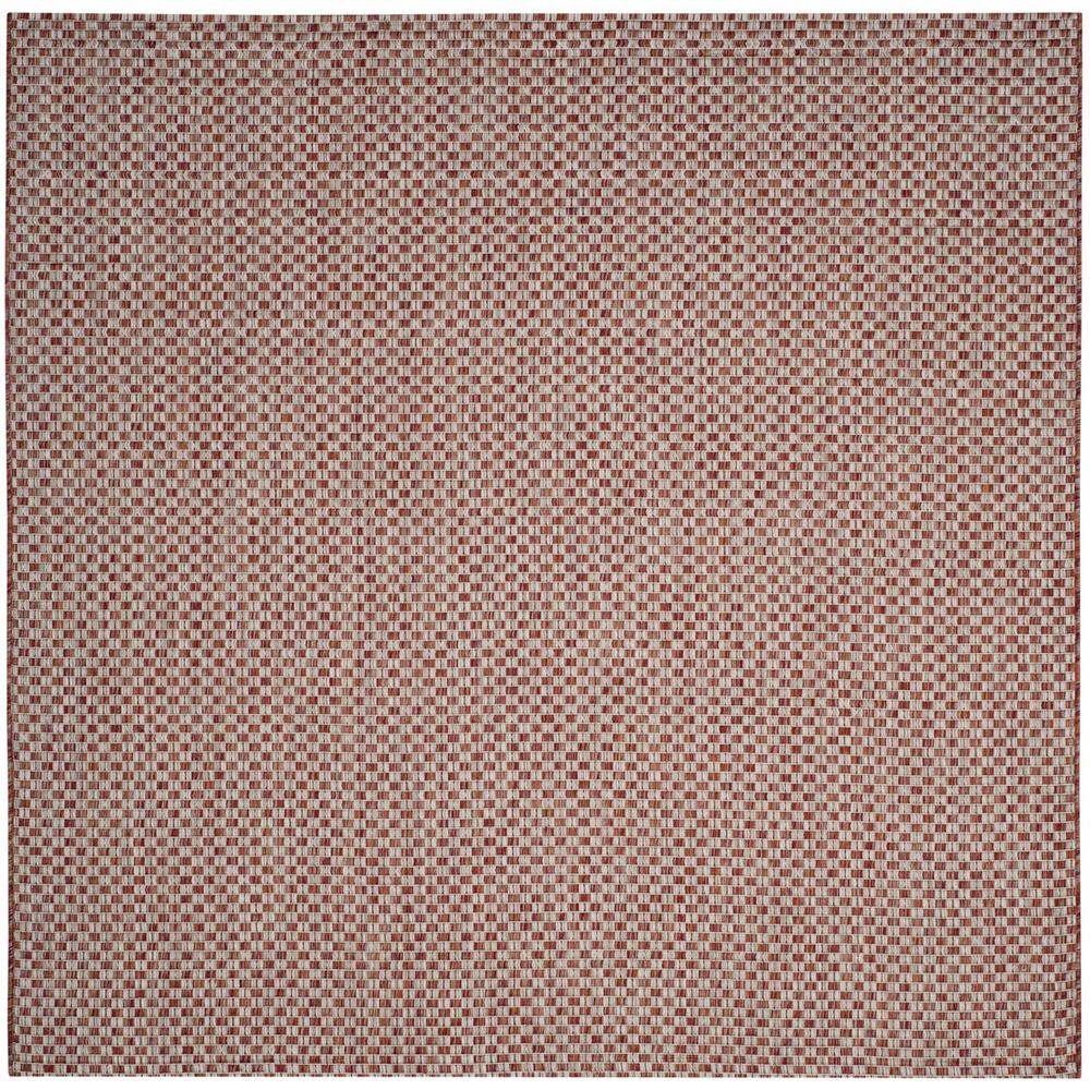 COURTYARD, RUST / LIGHT GREY, 6'-7" X 6'-7" Square, Area Rug. Picture 1