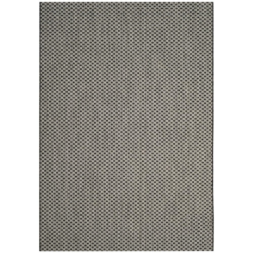COURTYARD, BLACK / LIGHT GREY, 5'-3" X 7'-7", Area Rug. Picture 1