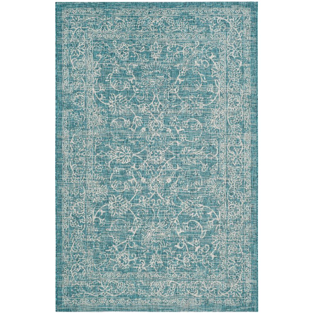 COURTYARD, TURQUOISE, 5'-3" X 7'-7", Area Rug. Picture 2