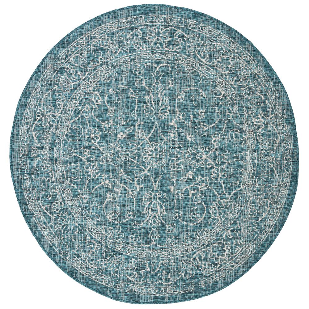 COURTYARD, TURQUOISE, 5'-3" X 7'-7", Area Rug. Picture 5