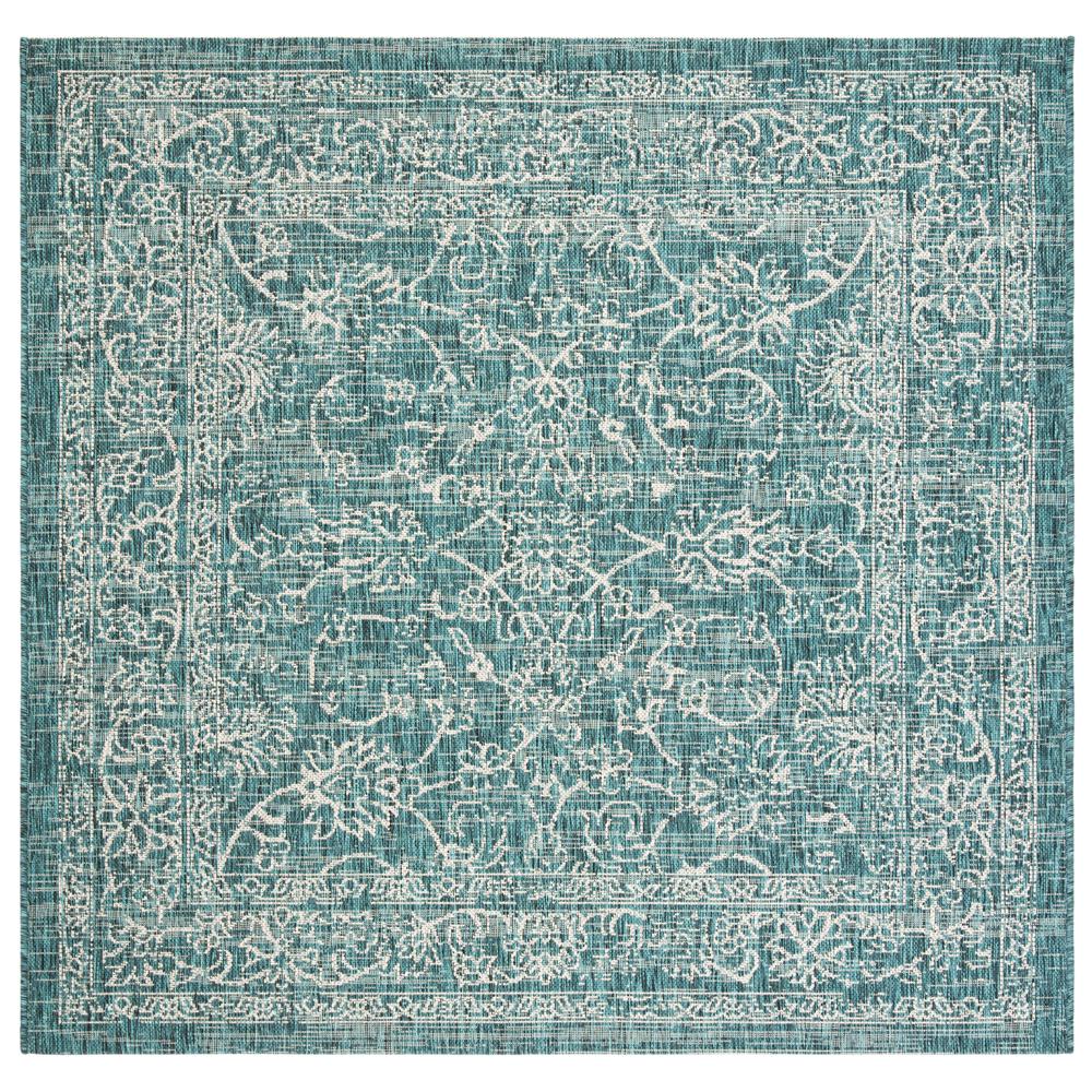 COURTYARD, TURQUOISE, 5'-3" X 7'-7", Area Rug. Picture 1