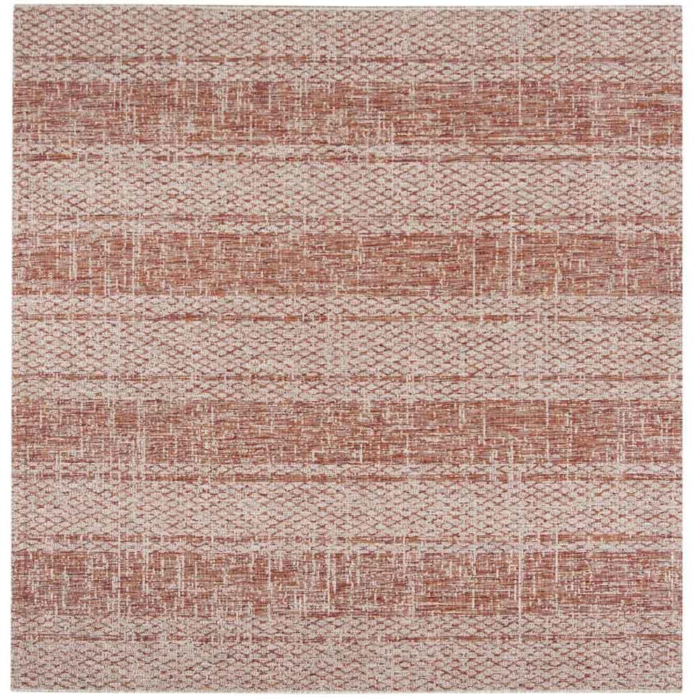 COURTYARD, LIGHT BEIGE/TERRACOTTA, 6'-7" Square, Area Rug, CY8736-36512-7SQ. Picture 1
