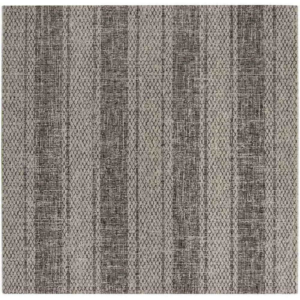 COURTYARD, LIGHT GREY / BLACK, 6'-7" X 6'-7" Square, Area Rug, CY8736-37612-7SQ. Picture 1