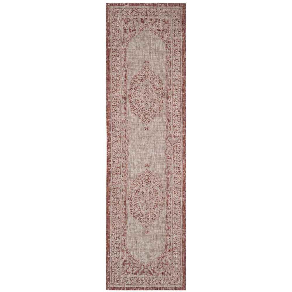 COURTYARD, LIGHT BEIGE / TERRACOTTA, 2'-3" X 8', Area Rug, CY8751-36512-28. Picture 1