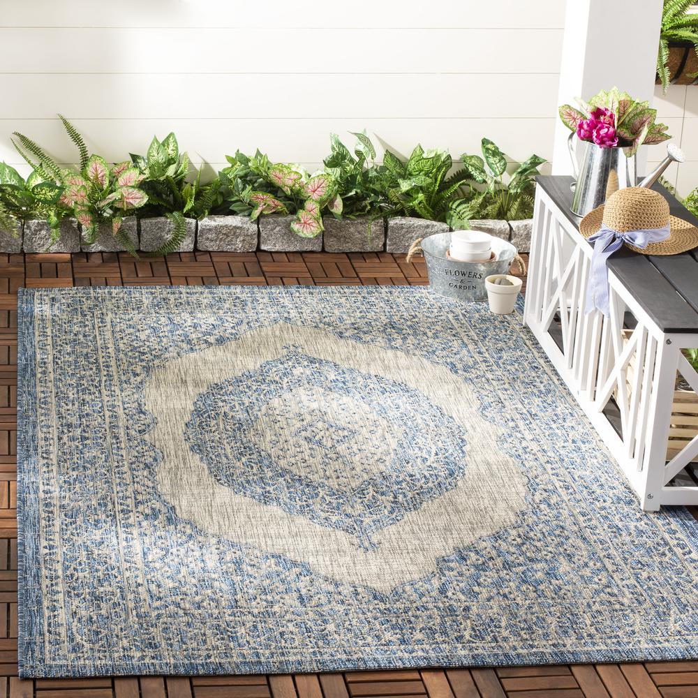 COURTYARD, LIGHT GREY / BLUE, 5'-3" X 7'-7", Area Rug, CY8751-36812-5. Picture 5