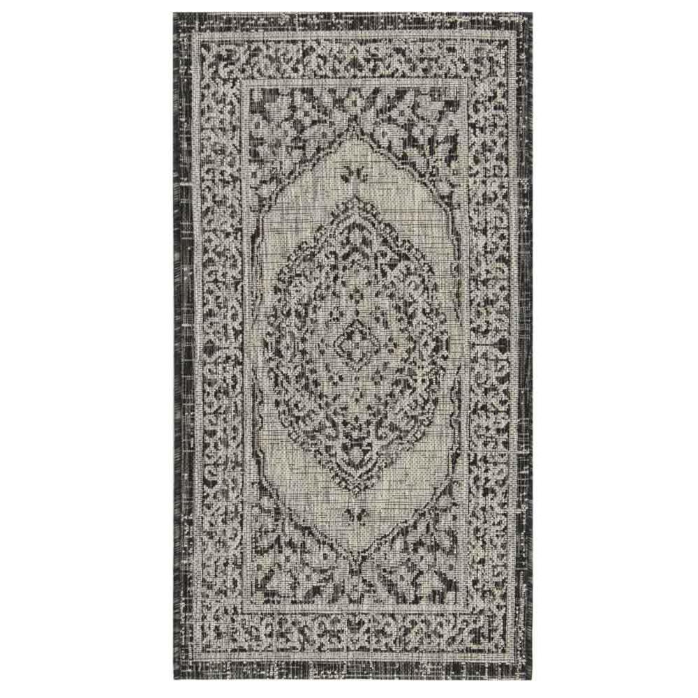 COURTYARD, LIGHT GREY / BLACK, 2' X 3'-7", Area Rug, CY8751-37612-2. Picture 1