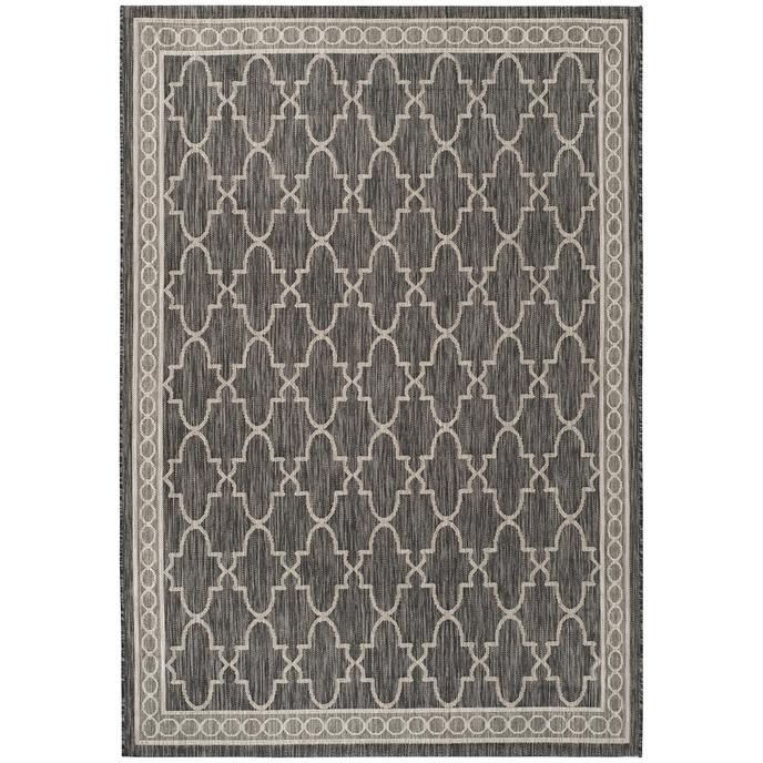 COURTYARD, BLACK / BEIGE, 5'-3" X 7'-7", Area Rug, CY8871-36621-5. Picture 2